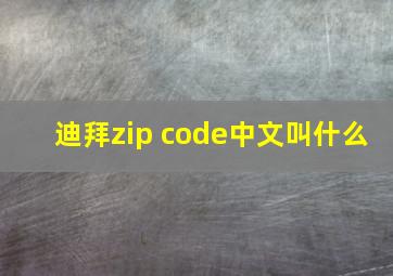 迪拜zip code中文叫什么